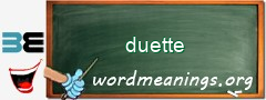 WordMeaning blackboard for duette